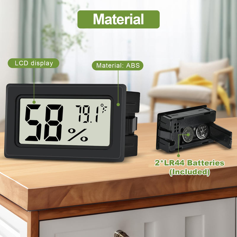 [Australia - AusPower] - Humidity Meter Indoor Thermometer 6-Pack Mini Digital Thermometer Hygrometer Indoor Temperature Humidity Meters Gauge LCD Display Fahrenheit (℉) for Greenhouse, Reptile Tank, Cellar, Closet 