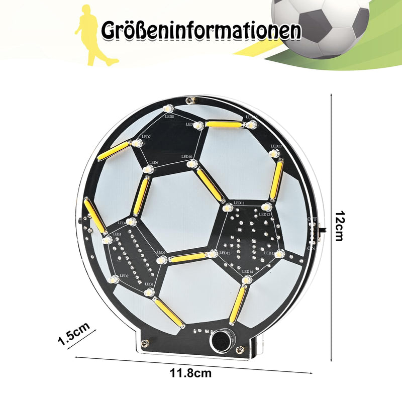Football Soldering Kit LED Lamp, DIY Mint Learning Set, Electronic Kit for Beginners and Football Fans, Sound-Controlled Light + 5 Modes in Continuous Light Soldering Project, Decorative