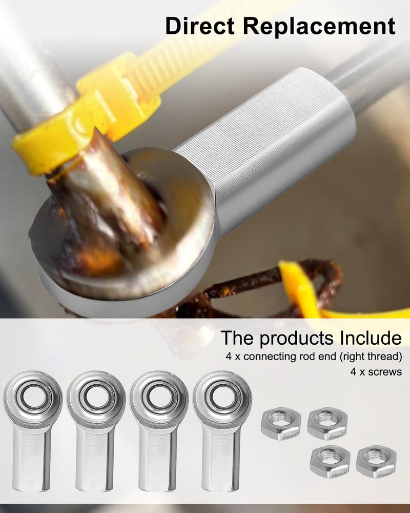 [Australia - AusPower] - CF6 Rod End Bearing Heim Joints Right Hand Female Thread Heim Joint, 3/8 x 3/8-24 Stainless Female Rod End Bearing with Jam Nuts, 4 Pack 