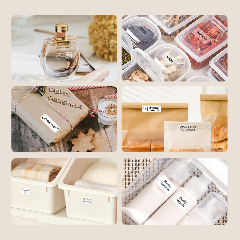 NIIMBOT Labels, 2 Rolls Refill Thermal Label for Label Maker B1/B21/B21Pro/B3S/B31/K3, Waterproof, Oil-Proof and Tear-Proof Sticker Labels, 2'' x 0.6''x2(50x15mmx2) White White-2'' X 0.6''x2