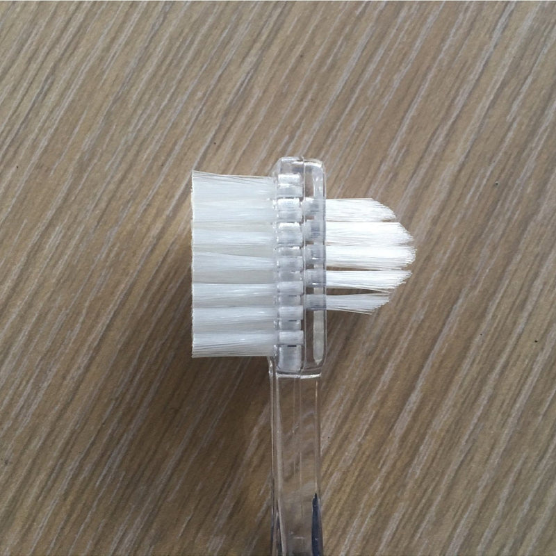 [Australia - AusPower] - ROSENICE Toothbrush for Dentures, One Instrument for Third Teeth Cleaning, Double Sided Toothbrush Pack of 3 