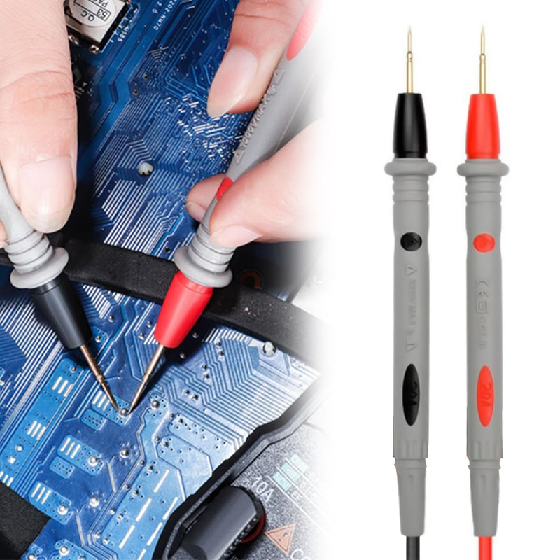 [Australia - AusPower] - Multimeter Probe Test Lead,1000V 20A Meter Tester Needle Point Accurate Readings & Clips Clamp Cable Wire Test & Test Hook Clip,for Multi Testers 