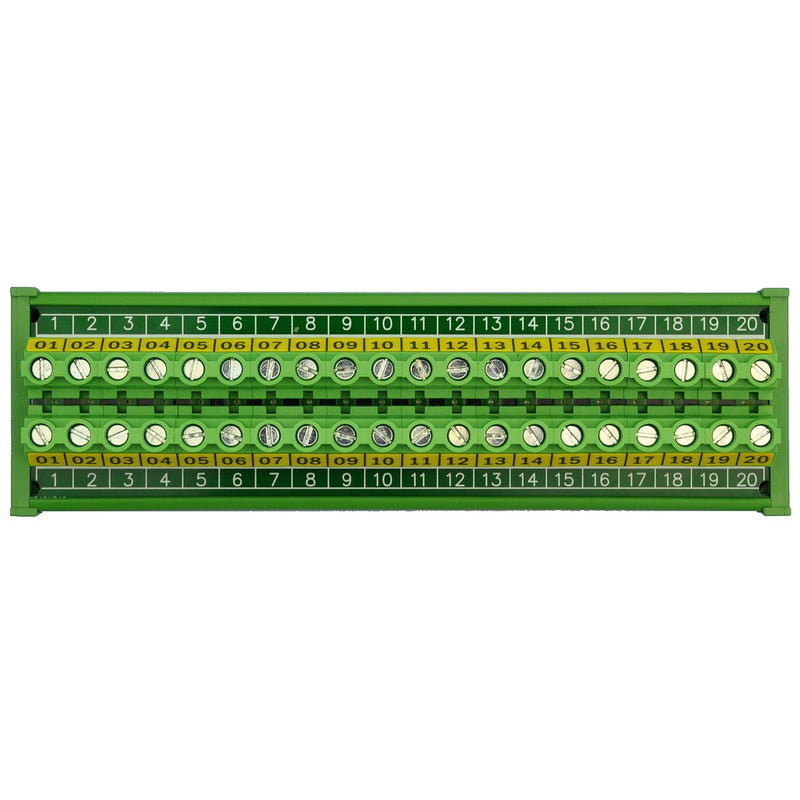 [Australia - AusPower] - Electronics-Salon DIN Rail Mount 20 Position 30A / 300V Screw Terminal Block Distribution Module. 