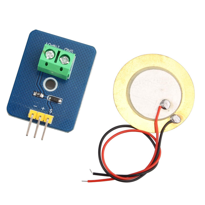 3.3V 5V Ceramic Piezo Vibration Sensor Analog Output Supply Sensors Piezoelectric Controller Electronic Components 30mm x 23mm Sensor Module Compatible with Arduino UNO Rev3