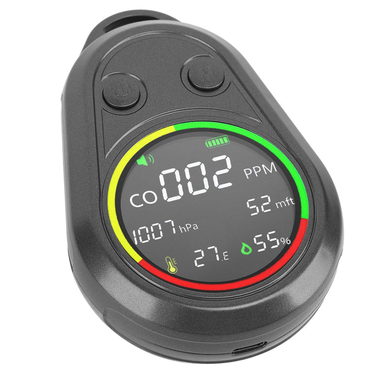 Portable Air Quality Detector 5 in 1 CO Altitude Atmospheric Pressure Temperature Humidity Tester with Altimeter Barometer Thermometer for Outdoor Activities