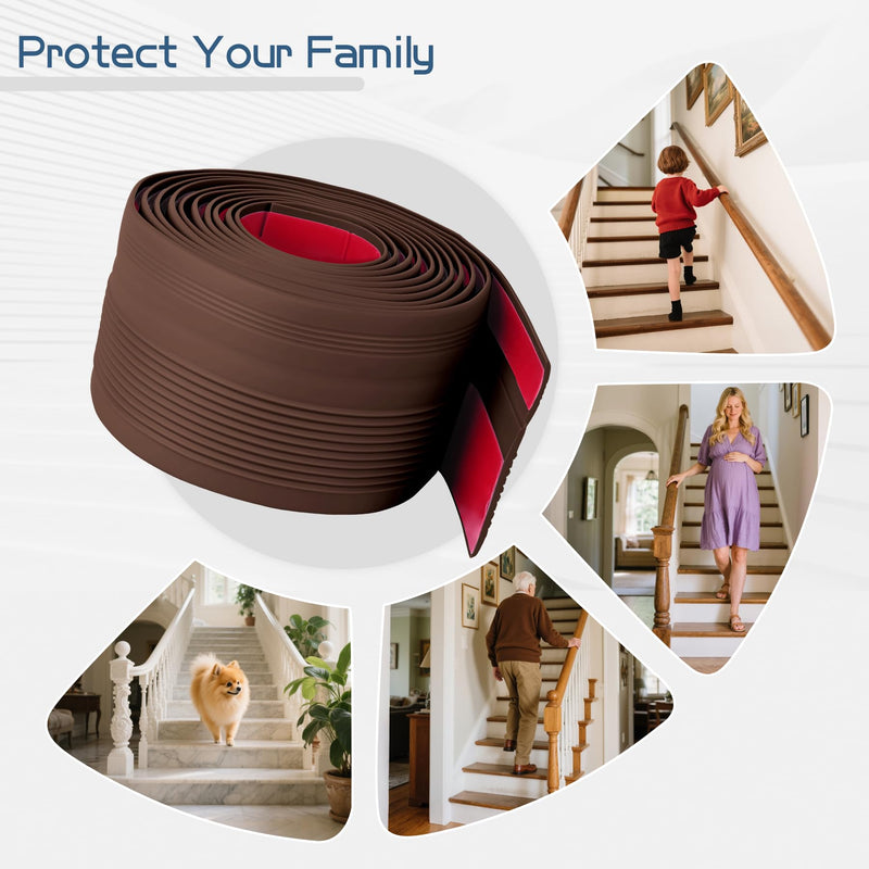 Kikerike Stair Edge Trim (Brown, 3 in x 10 Ft) Brown