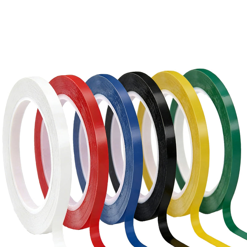 6 Rolls Whiteboard Tape Thin White Board Tape Lines Pinstripe Dry Erase Art Tape Graphic Chart Grid Electrical Tape,for DIY Art Graphic Chart Marking
