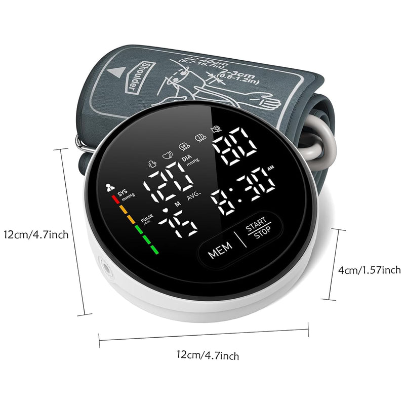 [Australia - AusPower] - Blood Pressure Monitor Upper Arm Automatic Monitors for Home Use Adjustable 8.7"-16.5" Cuff Voice Broadcast Large Backlit Display 240 Sets Memory Sphygmomanometer with Storage Bag Medium 