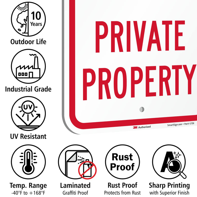 SmartSign - K-1667-EG-12x18-D2 "No Parking - Private Property" Sign | 12" x 18" 3M Engineer Grade Reflective Aluminum 12" x 18" - EG Reflective Aluminum