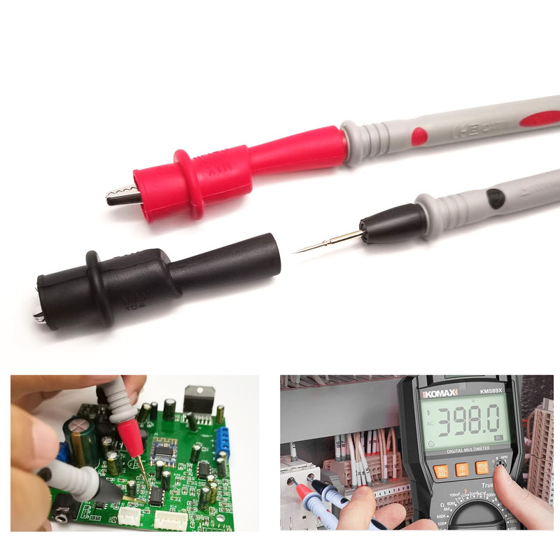 [Australia - AusPower] - 2 Sets 1000V 20A Multimeter Leads, Soft Silicone Electrician Test Leads Kit, Test Leads for Multi-Meter Tester Wire Tips 
