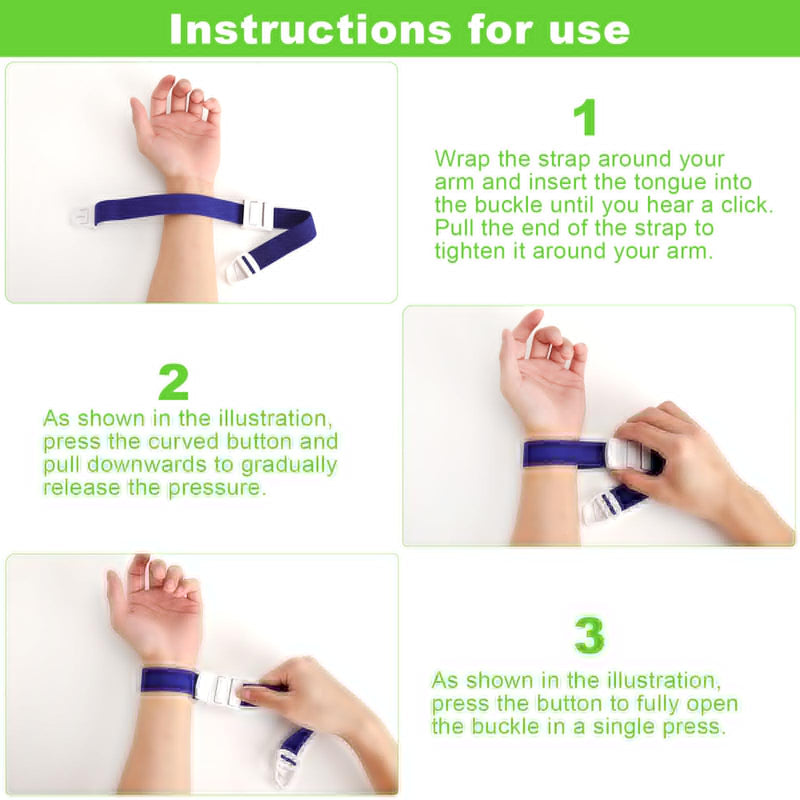 Storage Hose Blood Removal Vein Congestion Tourniquet One-Handed Storage Hose with Buckle & Quick/Slow Release, 3 Colors Emergency Jam Tape for First Aid Kit, Emergency Service Equipment &