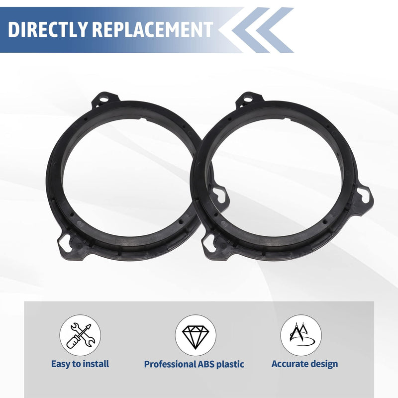 [Australia - AusPower] - RED WOLF Aftermarket 6.5 inch Speaker Adapter Spacers Ring Bracket Mounting+Speaker Wire Harness Replacement for Nissan Murano Sentra 2000-2019, Titan 2004-2019, Kia K2 2011+ 
