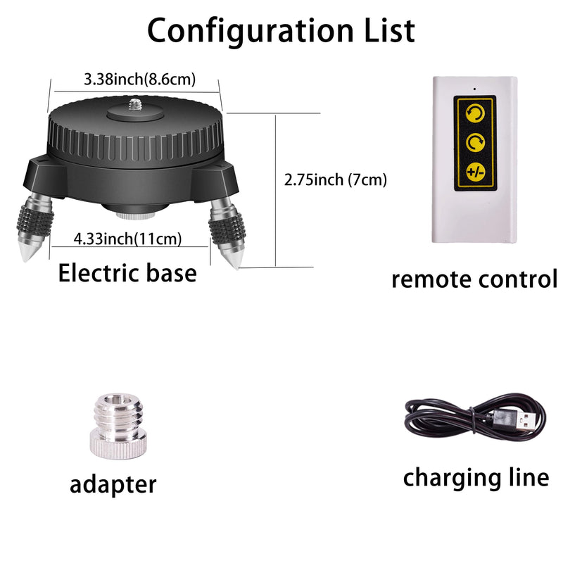 [Australia - AusPower] - Motorized Remote-Control Rotating Base for Laser Levels – 360° Rotation, Adjustable Speed, and Fine-Tuning for Precision Alignment 