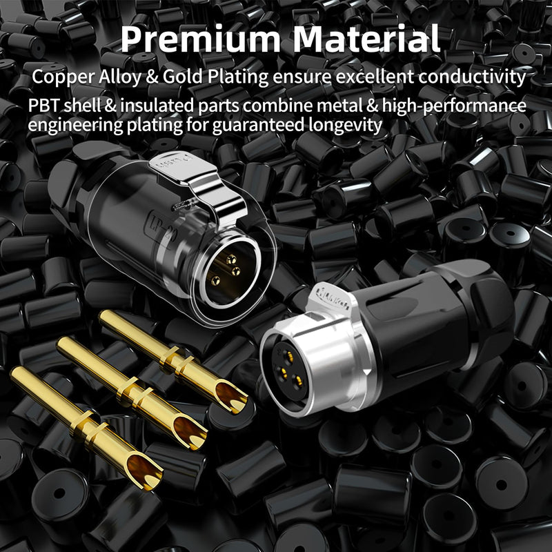 [Australia - AusPower] - CNLINKO LP-20 4 PIN Waterproof Connector, IP68 Circular Connector, Quick Plugging Aviation Connector, PBT Plastic Shell Solder Connector, Marine Industry Connector Male Plug Inline Plug-in (4 PIN) 4-Pin 
