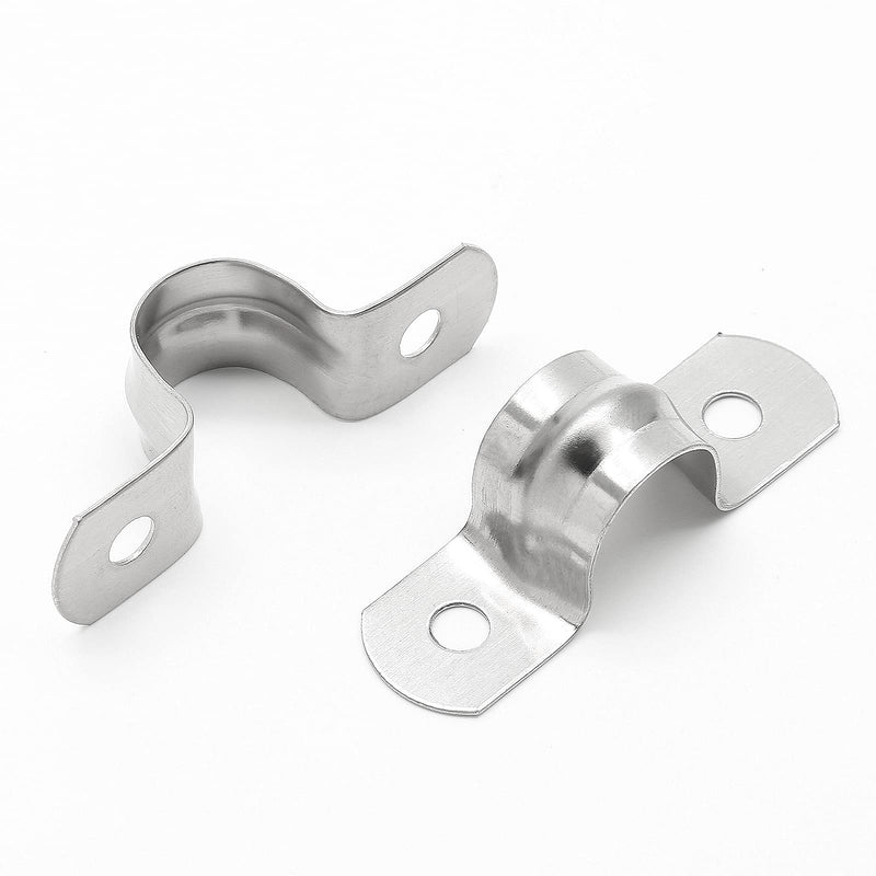 [Australia - AusPower] - 30Pcs M12 Rigid Pipe Strap, 1/2" Stainless Steel 2 Holes Cable U Bracket Pipe Clamp for Fixing Pipe or Cable, 0.47" Width 30Pcs M12 