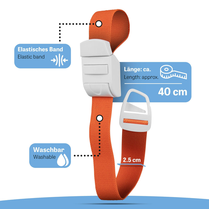 Pulox Tourniquet Vein Stain Set of 2 with Buckle Orange | Professional dust pads for blood collection and infusion, quick to put on and comfortable to use
