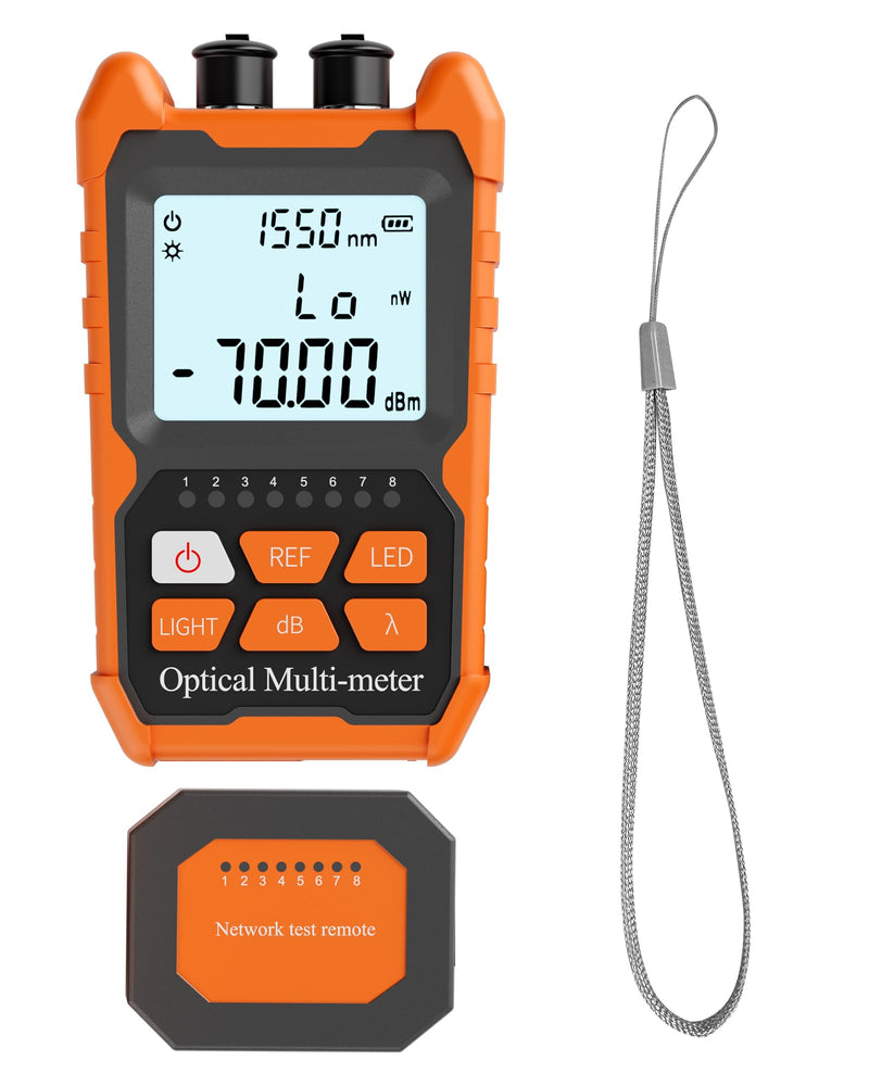 Optical Power Meter, Rechargeable OPM-VFL Fiber Optic Cable Tester, with 2mW Visual Fault Locator, Supporting RJ45 Testing, ST/FC/SC Universal Interface for Optical Measurement OPM-VFL-2