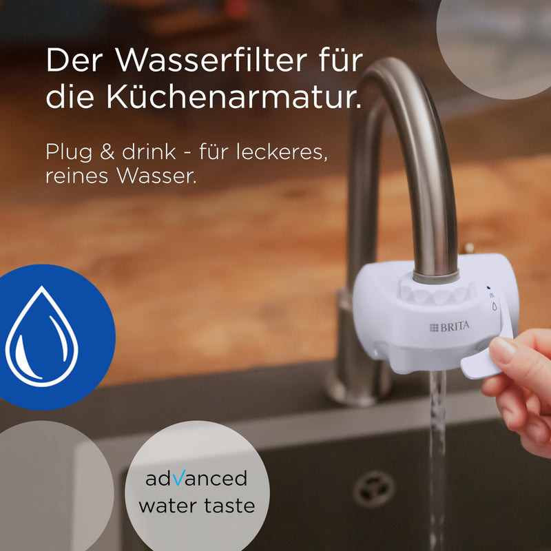 [Australia - AusPower] - BRITA Water Filter for Tap ON TAP V Includes 1 Filter Cartridge - For Sustainable Water with Better Taste/Reduces Small Particles, Metals & Taste-Impaying Substances 