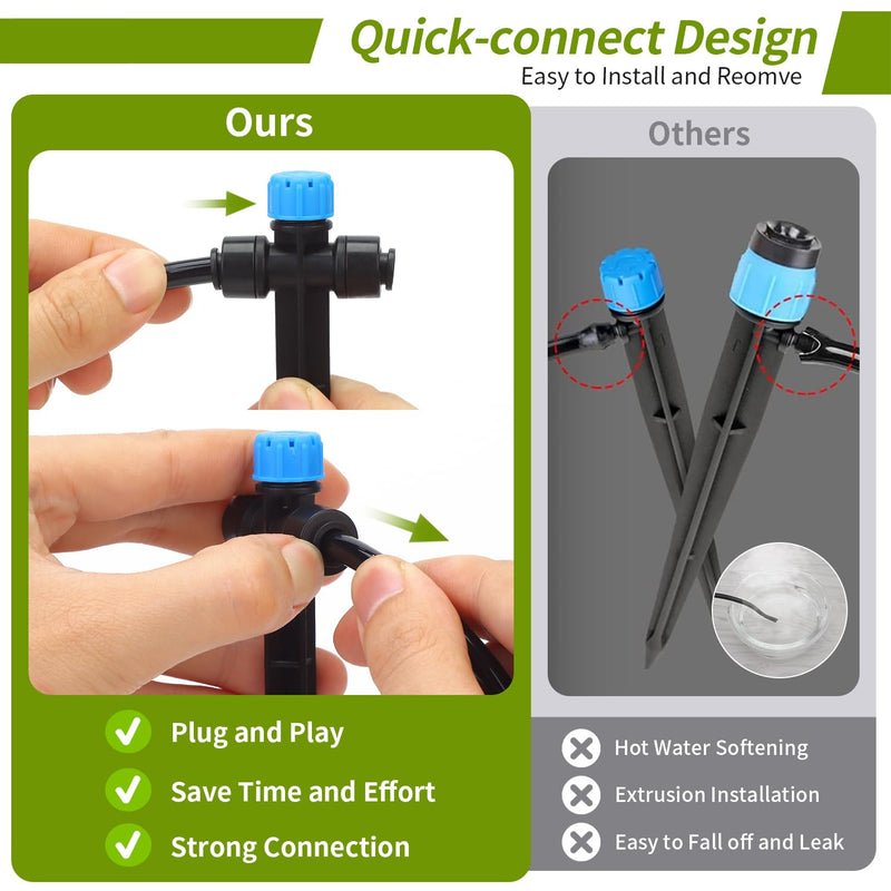 [Australia - AusPower] - Drippers for Drip Irrigation,15 pcs Quick Connect Drip Emitters for 1/4" Drip Irrigation Tubing Adjustable 360 Degree Water Flow Drip Irrigation Heads Water Drippers for Plants Flower Garden 15 Pcs Drip Irrigation Emitters 