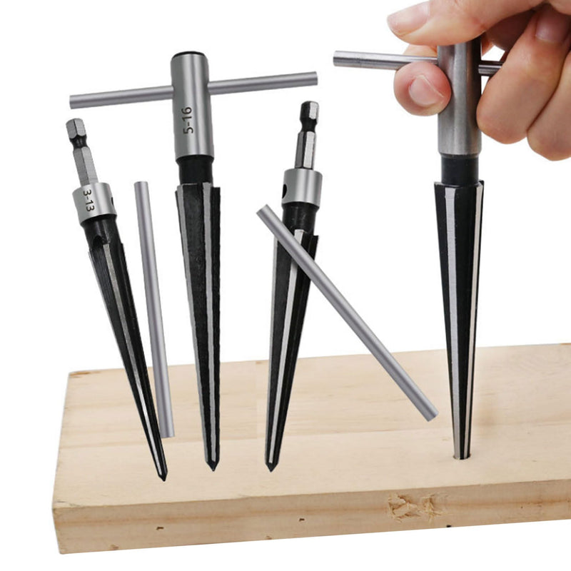 [Australia - AusPower] - 2 x Conical Reamer, Hand Reamer, Taper Reamer, for Chamfers and End Pins, for Drilling Hole 3-13 mm and 5-16 mm 