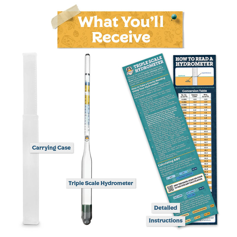 [Australia - AusPower] - Fermentaholics Hydrometer | Monitor and Test Your Homebrew | Homebrewed Beer, Wine, Mead, Cider, and More | Easily Measure Specific Gravity 