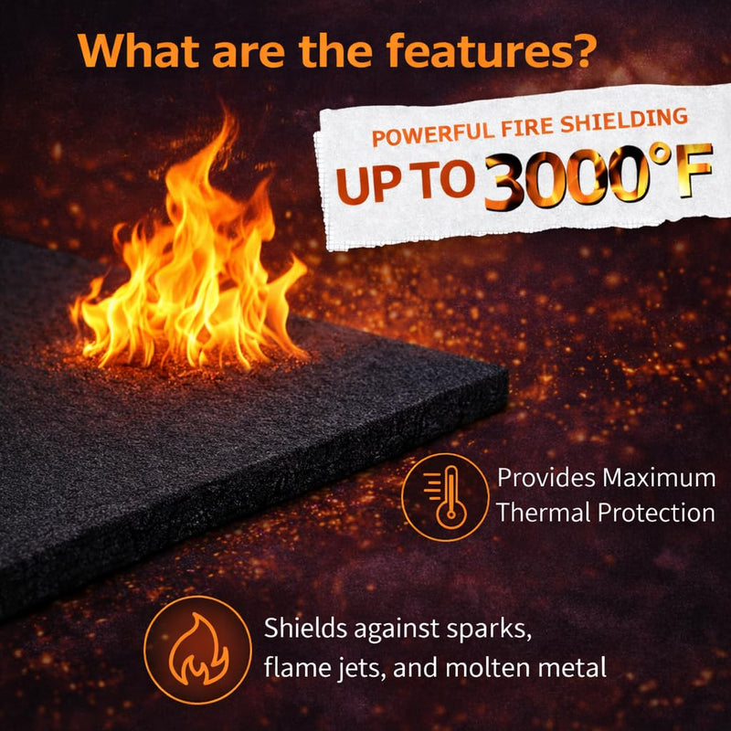 39 x 48 x 1/5 inches Carbon Fiber Welding Blanket Fireproof, Heat Resistant Fabric 3000°F High Temp Insulation Pad, Flame Retardant Protective Mat for Soldering Welding Brazing Plumbing 39 x 48 inches(1m x 1.2m)
