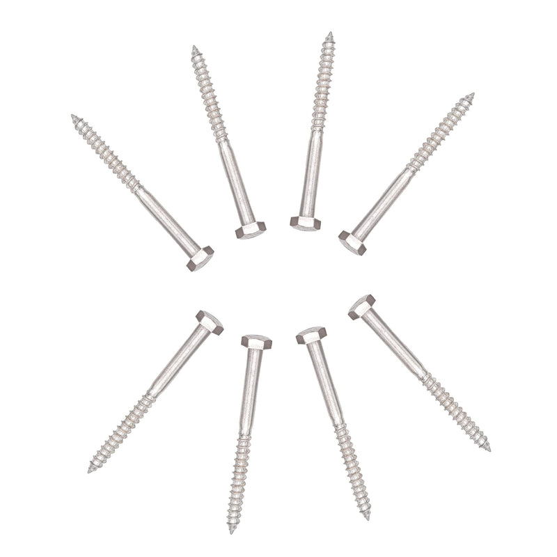 [Australia - AusPower] - binifiMux 20pcs 1/4" x 4" Stainless Steel Hex Head Lag Screws Bolts Coach Bolts, A2-70/18-8, Plain Finish 1/4 in. x 4 in. 20-Pack 