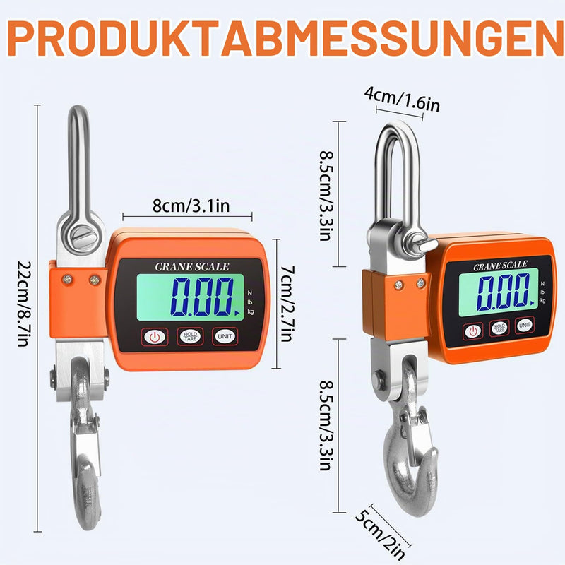 Idota Crane Scales 500 kg Hanging Scales Digital LCD Scales Wild Scales Fishing Wharf Weighing (Orange) | Fishing Wharf Cradles (Orange) orange