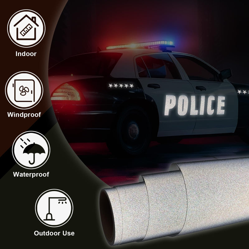 WRAPXPERT Black Reflective Vinyl, 12" x10ft Reflective Vinyl Permanent Adhesive Roll for Mailbox Numbers, Cars, Trucks, Motorcycles, Bikes, Helmets,Black 12"x10ft