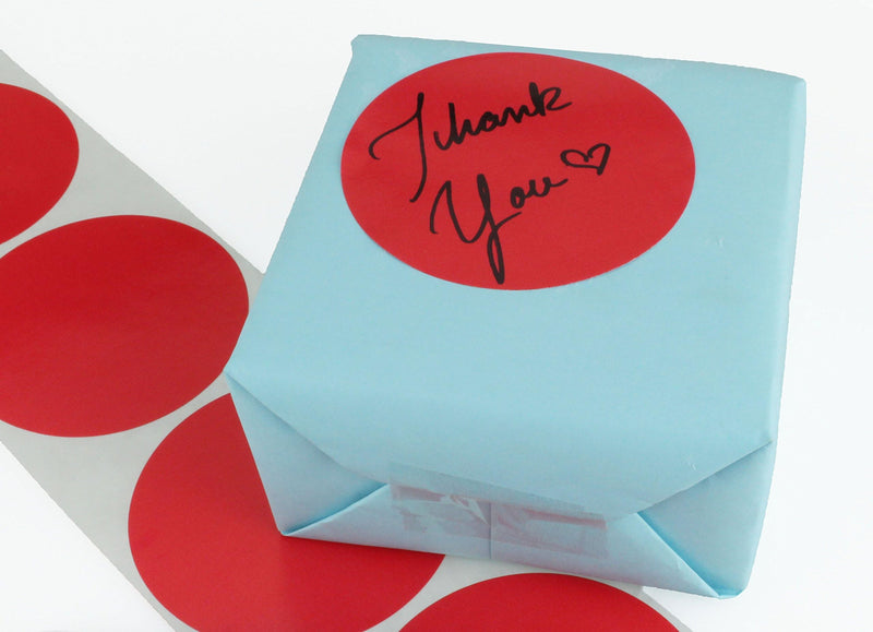 ChromaLabel Red Removable Sticker Labels, 3 Inch Circle Stickers, Color Coding Labels, Ideal Sticker Dots for Office and School Projects - 500 Sticker Labels per Roll, Red 3"