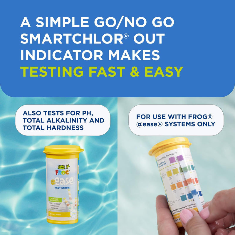 [Australia - AusPower] - FROG @Ease Test Strips for Hot Tubs and Swim Spas - Test Strip with Out Indicator for FROG @Ease SmartChlor Cartridges, pH, Total Alkalinity and Total Hardness - 60 Test Strips 