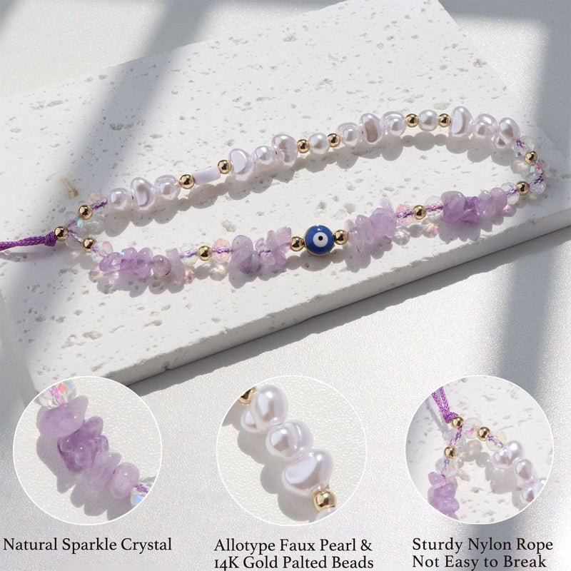 [Australia - AusPower] - Evil Eye Phone Charm Strap Cell Phone Lanyard Phone Charms Strap Beaded Phone Charms Evil Eye Phone Lanyard Crystal Phone Strap Evil Eye Phone Chain Preppy Phone Charm Kawaii Phone Keychain Violet 