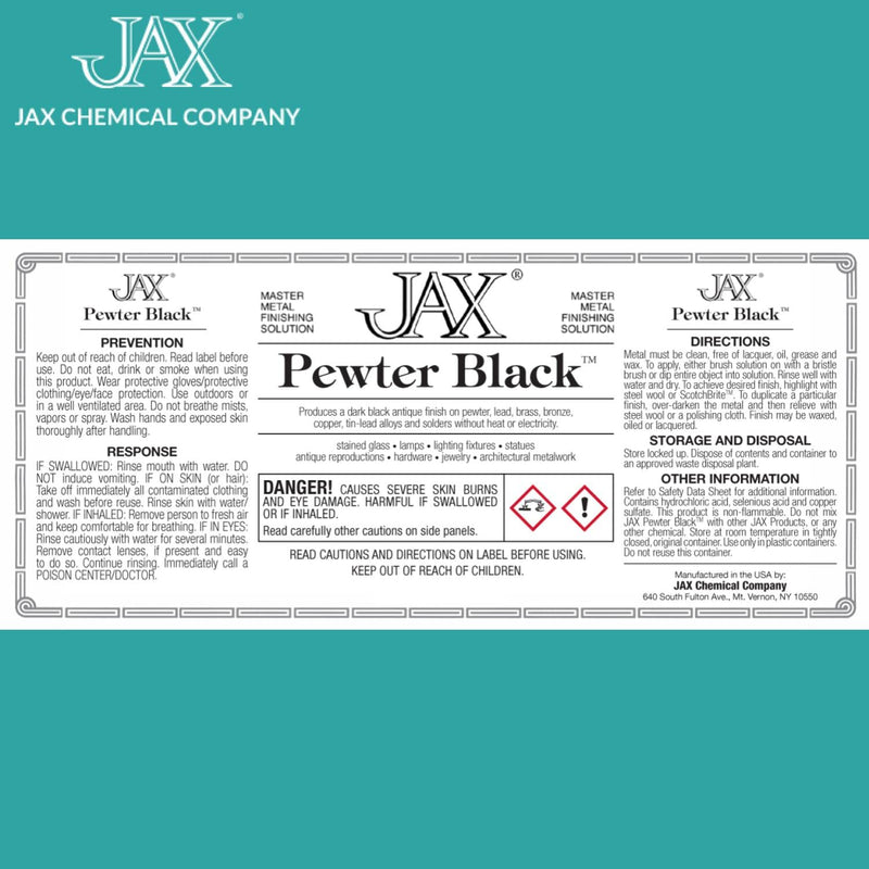 [Australia - AusPower] - Jax Pewter Black - Metal Finishing Solution - Antique Finish Without Heat or Electricity - Pint 