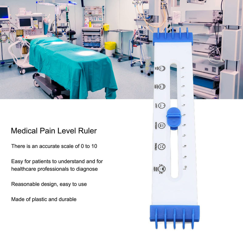 [Australia - AusPower] - Srliya Pain Level Ruler Face Painting Pattern Plastic Test Pain Rating Ruler for Hospital 