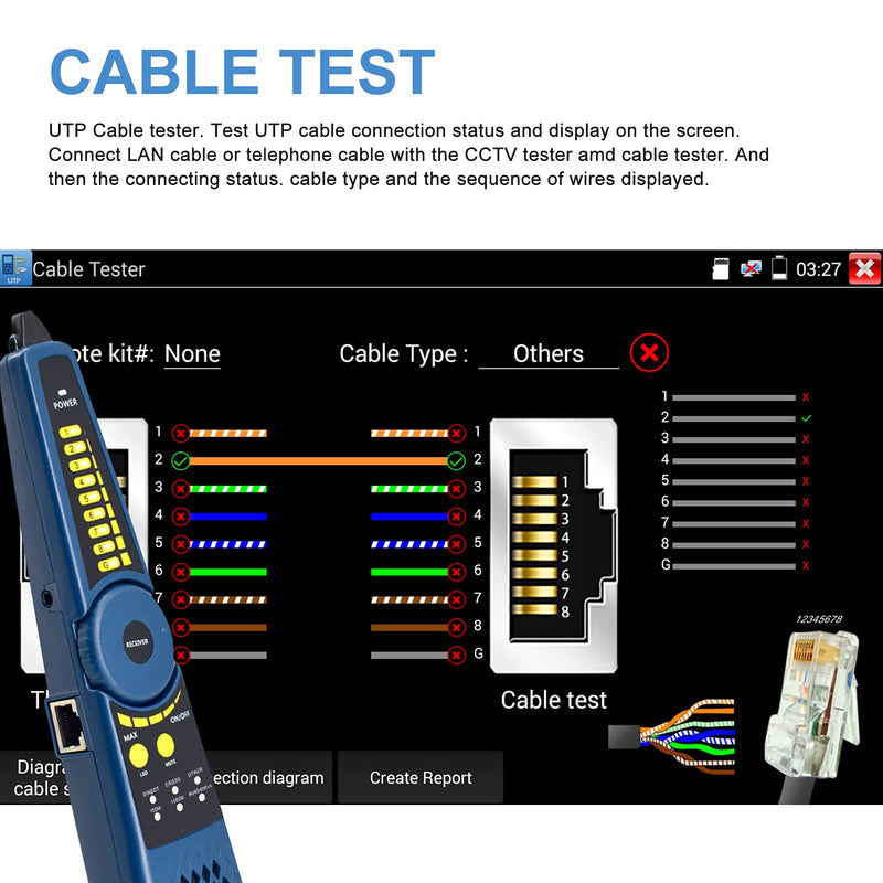 [Australia - AusPower] - Rsrteng Cable Tracer WT255, Wire Tracker Network Telephone Line RVV BNC, Support J45 Network Cable Test, Short Circuit Test,Host/Test Box Fault Location, Working with Camera Tester 
