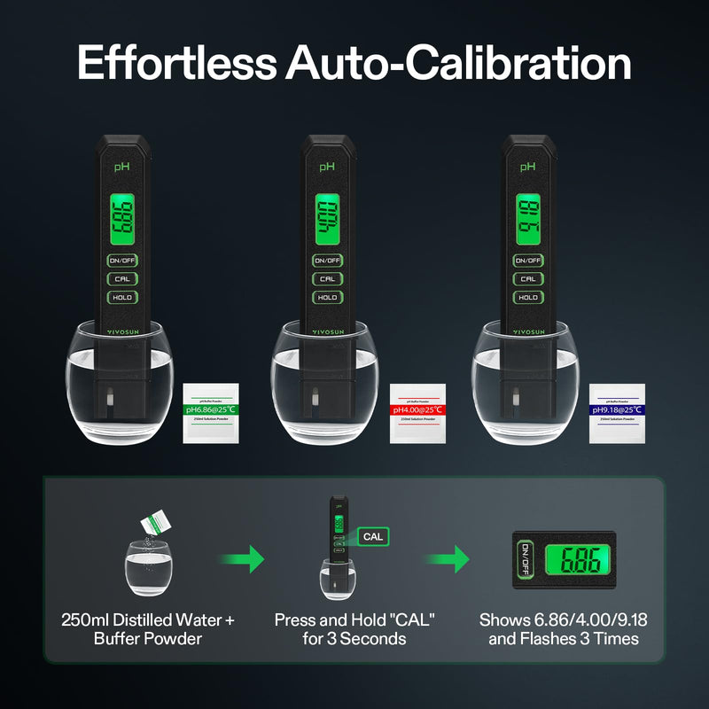 [Australia - AusPower] - VIVOSUN Digital pH Meter and pH Up & pH Down Kit, 1 Quart Each, pH Control Kit for Balanced pH Level and Optimal Nutrient Uptake, pH Adjuster Liquid Fertilizer for All Plants and All Growing Systems 