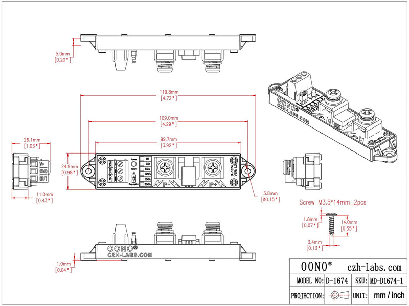 [Australia - AusPower] - Bidirectional AC/DC +/-100 Amp Isolated Current Sensor Module, ACS758, +/-100A 