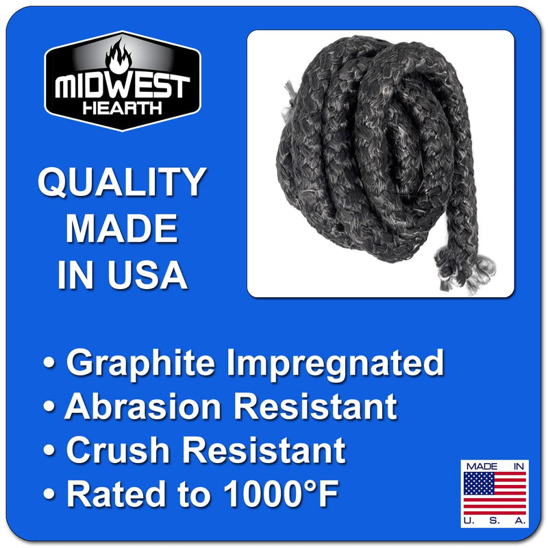 Midwest Hearth Wood Stove Replacement Gasket for Woodburning Stoves - Graphite Impregnated Fiberglass Gaskets (11/16" x 3/16" x 54" Flat Tape w/Self Adhesive Back) 11/16" x 3/16" x 54" Flat Tape w/ Self Adhesive