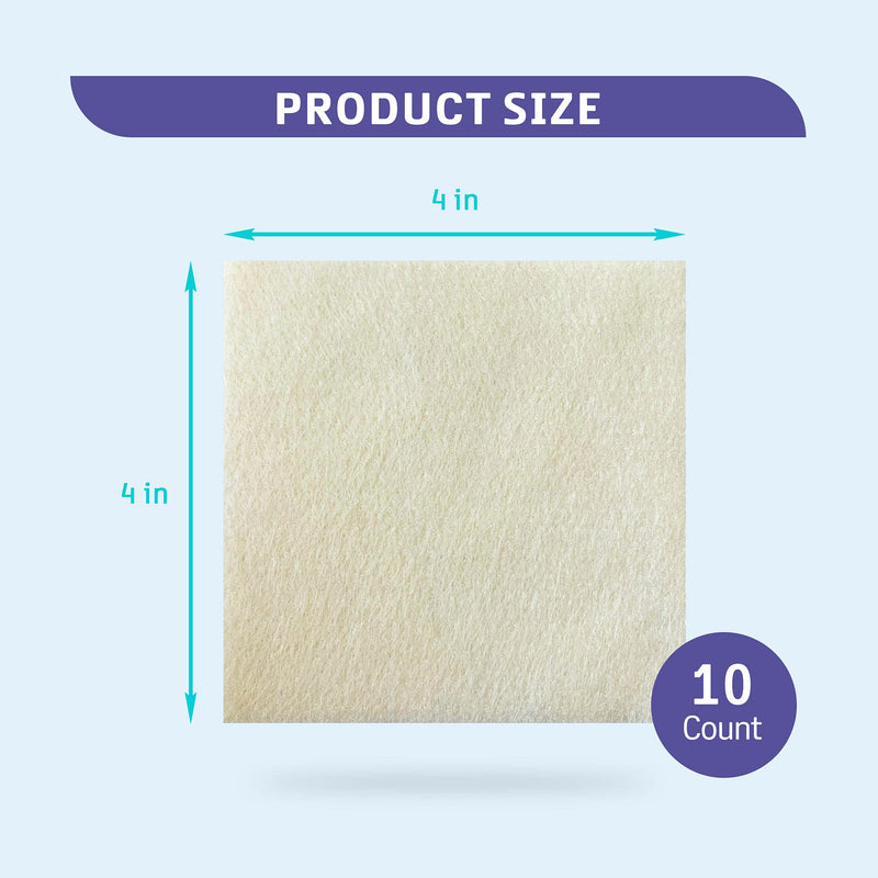 [Australia - AusPower] - Conkote Calcium Alginate Wound Dressing Pads, 4 x 4 Pad Size, 10 Pack, Non-Stick Padding, Sterile, Highly Absorbent & Comfortable 4'' x 4'' (10 Dressings) 