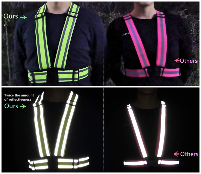 High Visibility straps |Safety Vest |Adjustable & Elastic | Reflective Running Gear for Jogging,Walking,Cycling,Construction Workers,Motorcycle,Men,Women (1, XXL-YELLOW) XX-Large