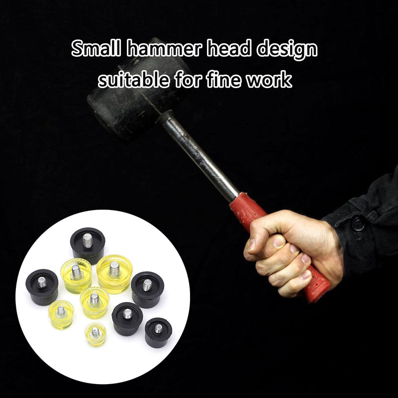 [Australia - AusPower] - Multipurpose 25mm/30mm/35mm/40mm/45mm Rubber Hammer Heads Replacement Set for Hammer Installation Repair 