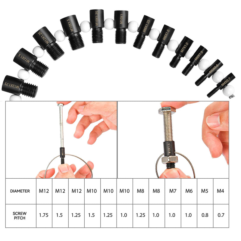 [Australia - AusPower] - Nut and Bolt Thread Checker 26 Male/Female Thread Gauges (14 SAE/Inch & 12 Metric) Nut and Bolt Thread Size Checker Thread Identifier Gauges for Quickly Identify and Verify 26 Gauges - 12 Metric & 14 Inch 