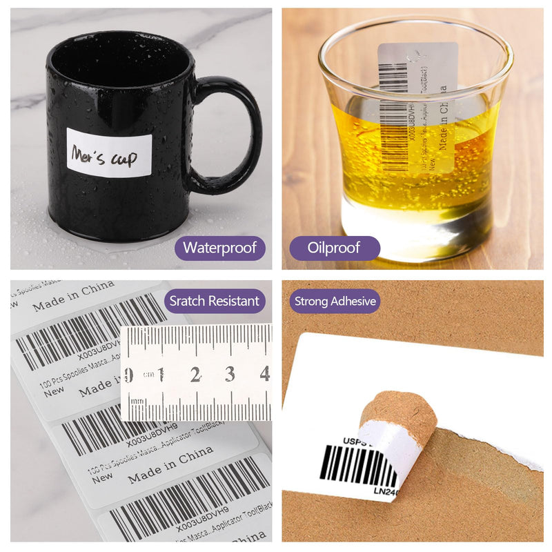 [Australia - AusPower] - 2000 Pcs White Labels Stickers to Write On 2 x 1 Inch, Waterproof and Oil Resistant Blank Barcode Labels for Food Containers Jars Pantry Organization 