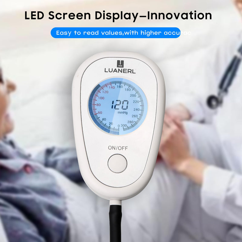 [Australia - AusPower] - Professional Aneroid Digital Display Manual Blood Pressure Cuff Size 8”-17” Inches (20-42cm) Precise Sphygmomanometer Premium Blood Pressure Monitor -with Adult Cuff & Carrying Case 