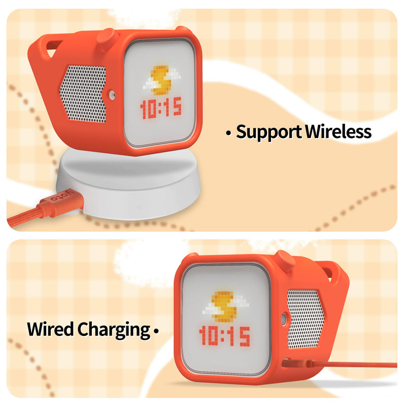 [Australia - AusPower] - Silicone Case for Yoto Player (3rd Gen.), Silicone Protective Sleeve Case Compatible with Yoto Player, Anti-Slip, Bumps and Wear and TearSilicone Skin Cover with Easy-to-Carry Handle - Orange 