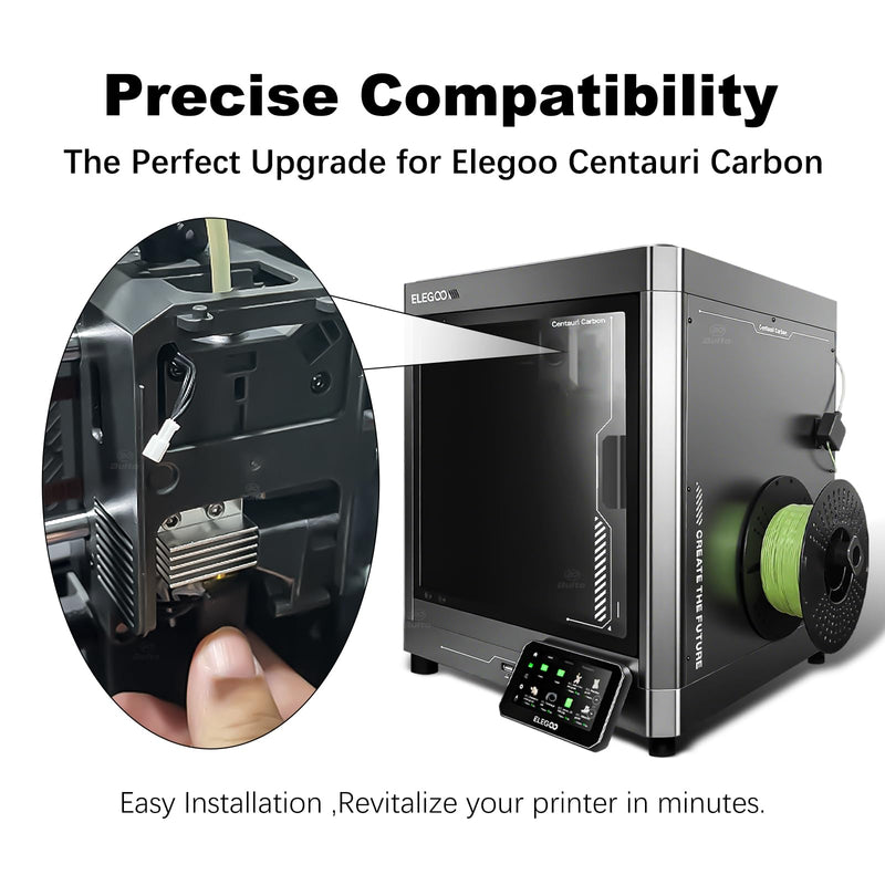 [Australia - AusPower] - 2 Pack 0.4MM Centauri Carbon Hotend with Brass Hardened Steel Nozzle, 3D Printer Print Head Extruder Part for Elegoo CC Accessories with Extra 2 Silicone Covers and 2 Nozzle Cleaners 2 Pack Hotend Kit 