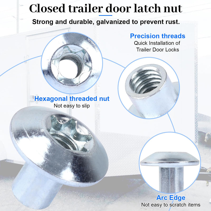 [Australia - AusPower] - Domed Head Nut Torx Barrel 5/16" Thread Cargo Trailer Door Latch - Cargo Trailer Door Hardware (12 Pack) 12 pack 