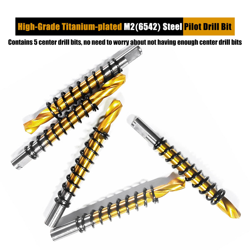 [Australia - AusPower] - ASNOMY 5 Pieces Titanium Coated Pilot Drill Hole Saw Centre Drill Bit for Metal Steel Iron Wood Plastic Pilotbohrer 