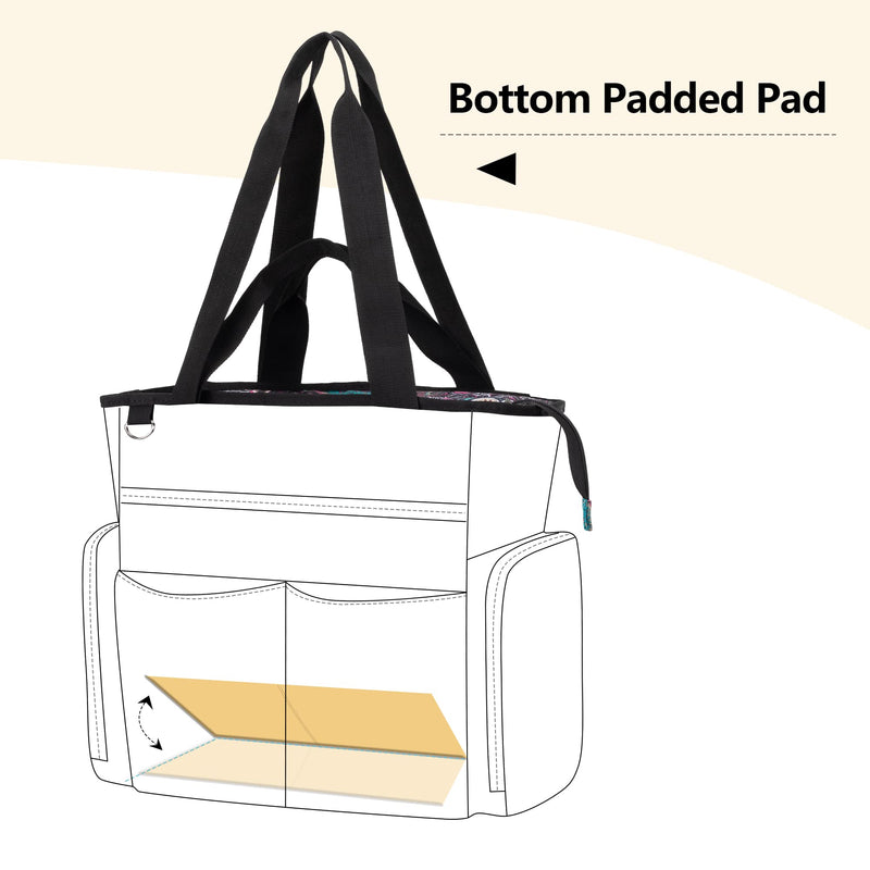 [Australia - AusPower] - LoDrid Nurse Bag with Bottom Padded Pad, Medical Work Bag with 15.6' Laptop Storage Layer, Home Visiting Bag for RN, PA, LPN, EMT, CNA, Totem, Bag Only 