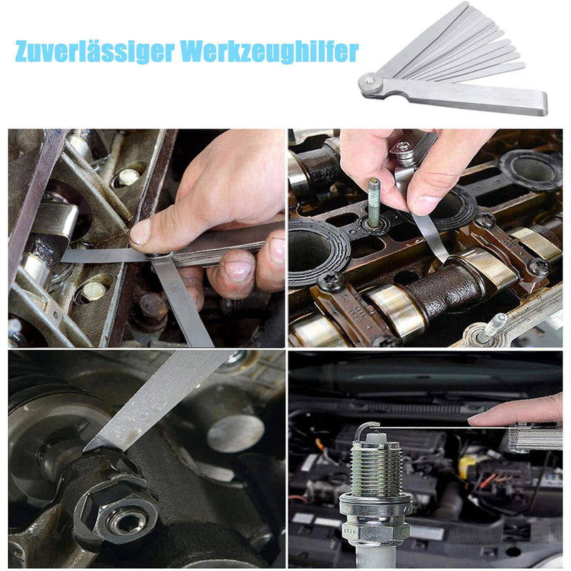 [Australia - AusPower] - Moyata Metric Feeler Gauge with 17 Blades, Feeler Gauge, Stainless Steel Feeler Gauge Set, 0.02-1.00 mm Feeler Gauge Spark Plug Gap Tool, Feeler Gauge Valve Game for Measuring the Gap Width/Thickness 